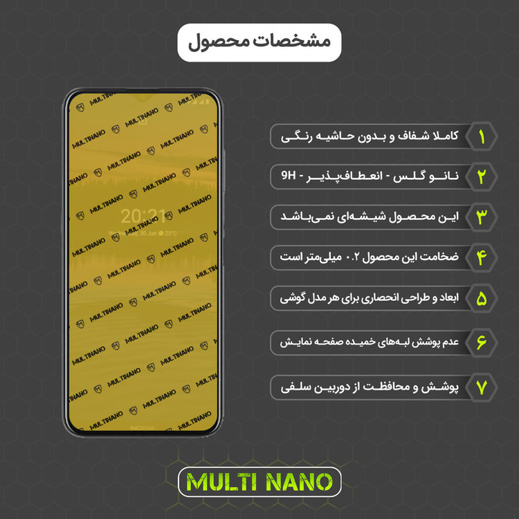 محافظ صفحه نمایش مولتی نانو مدل X-SFL مناسب برای گوشی موبایل نوکیا G20 به همراه برچسب پوششی