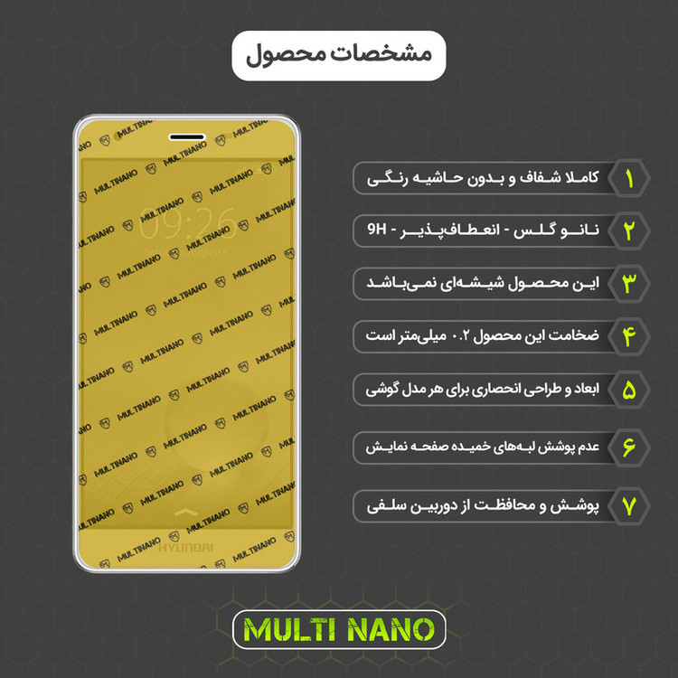 محافظ صفحه نمایش مولتی نانو مدل X-SFG مناسب برای گوشی موبایل هیوندای Seoul S7 به همراه برچسب پوششی