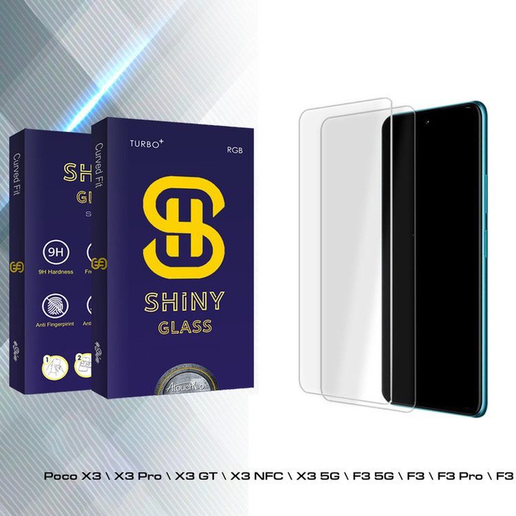 محافظ صفحه نمایش شیشه ای آتوچبو مدل Shiny Glass MIX مناسب برای گوشی موبایل شیائومی Poco X3 \ X3 Pro \ X3 GT \ X3 NFC \ X3 5G \ F3 5G \ F3 \ F3 Pro \ F3 NFC \ X4 5G بسته دو عددی