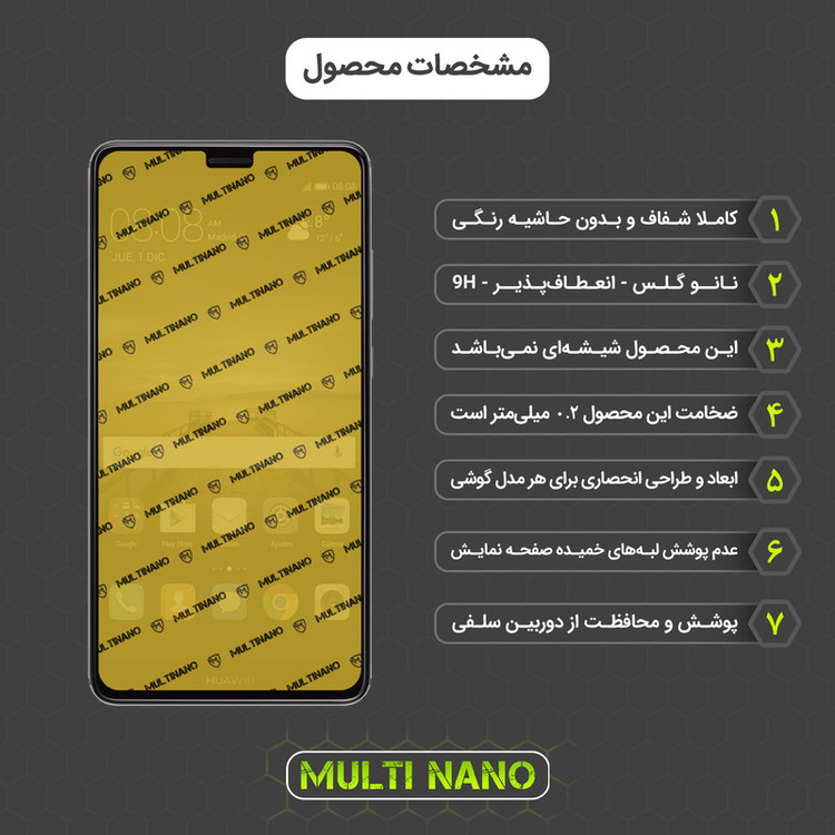 محافظ صفحه نمایش مولتی نانو مدل X-SFM مناسب برای گوشی موبایل هوآوی Mate 9 به همراه برچسب پوششی