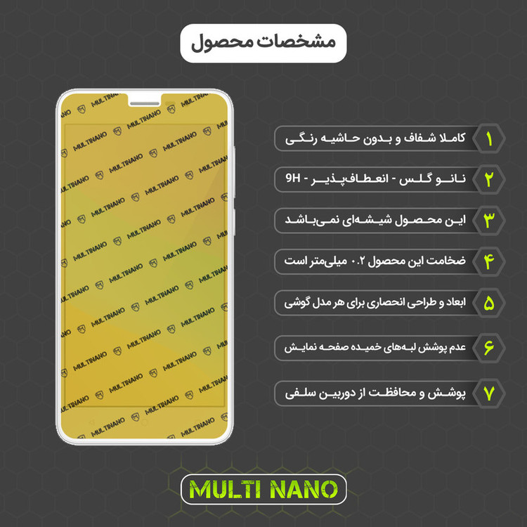 محافظ صفحه نمایش مولتی نانو مدل X-SFC مناسب برای گوشی موبایل جی ال ایکس Taban Plus به همراه برچسب پوششی