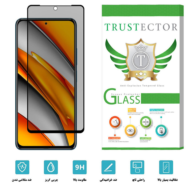 محافظ صفحه نمایش حریم شخصی تراستکتور مدل PSP مناسب برای گوشی موبایل شیائومی Poco F3