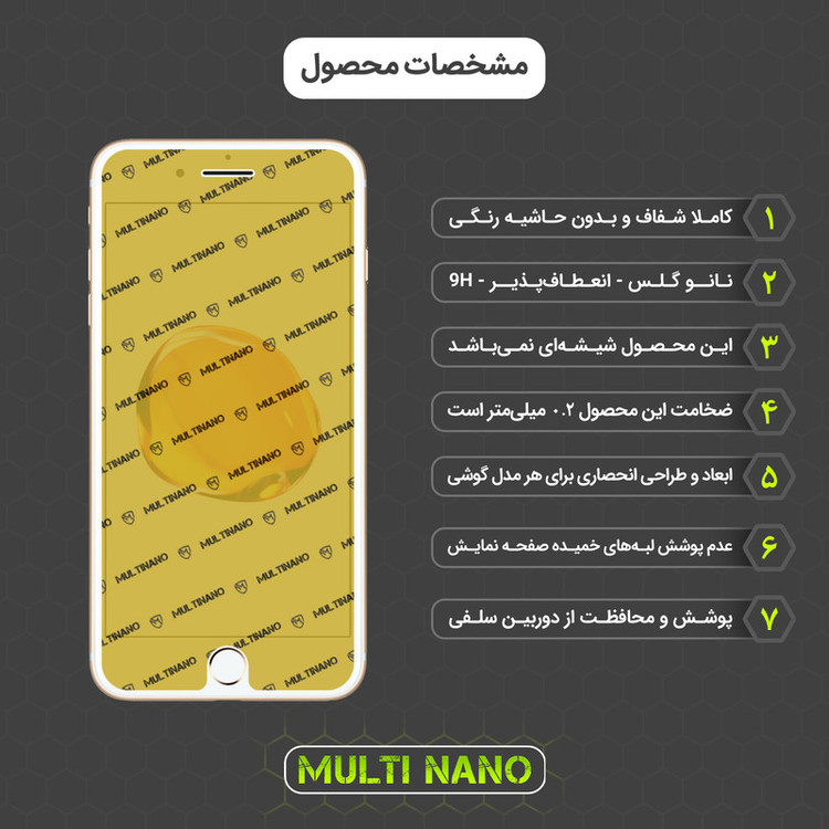 محافظ صفحه نمایش مولتی نانو مدل X-SFM مناسب برای گوشی موبایل اپل iPhone 7 Plus به همراه برچسب پوششی