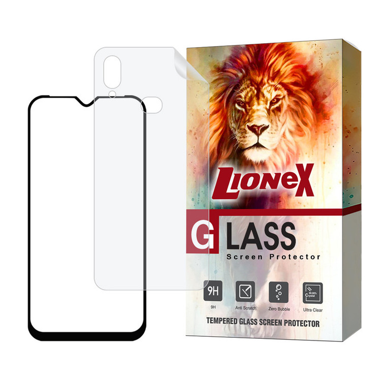 محافظ صفحه نمایش سرامیکی شفاف لایونکس مدل CERAMICNANOLI مناسب برای گوشی موبایل سامسونگ Galaxy A10s / M01s به همراه محافظ پشت گوشی