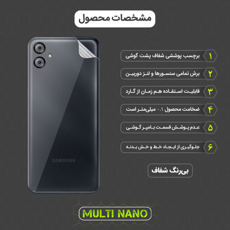 محافظ صفحه نمایش مولتی نانو مدل X-SFT مناسب برای گوشی موبایل سامسونگ Galaxy M04 به همراه محافظ پشت