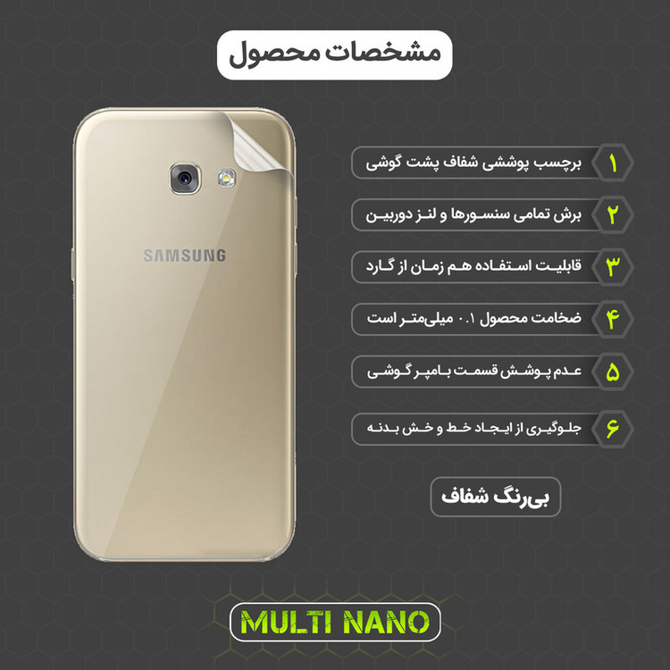 محافظ صفحه نمایش مولتی نانو مدل X-SFT مناسب برای گوشی موبایل سامسونگ Galaxy A5 2017 به همراه محافظ پشت