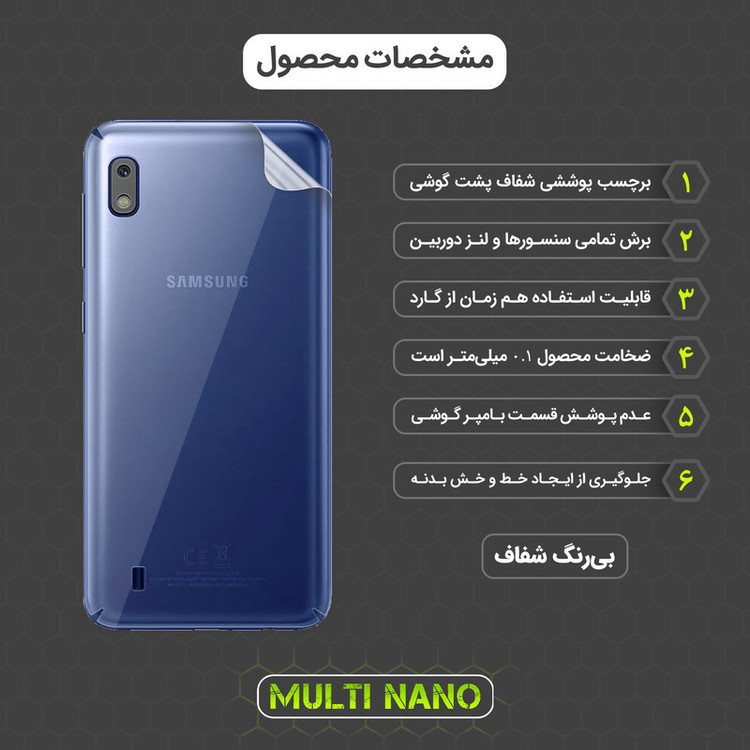محافظ صفحه نمایش مولتی نانو مدل X-SFT مناسب برای گوشی موبایل سامسونگ Galaxy A10 به همراه محافظ پشت