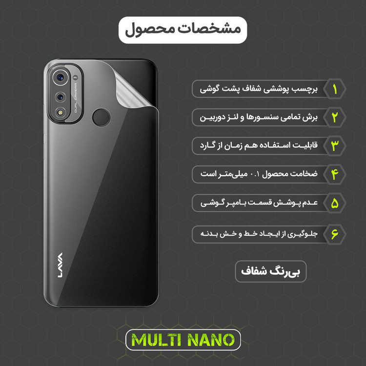 محافظ صفحه نمایش مولتی نانو مدل X-SFT مناسب برای گوشی موبایل لاوا X3 به همراه محافظ پشت گوشی