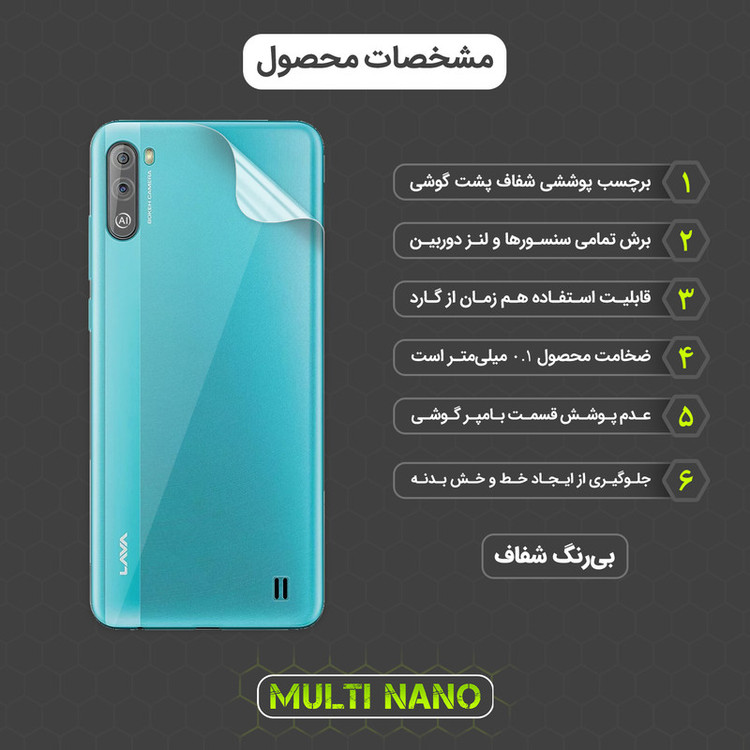محافظ صفحه نمایش مولتی نانو مدل X-SFT مناسب برای گوشی موبایل لاوا Z2 به همراه محافظ پشت گوشی