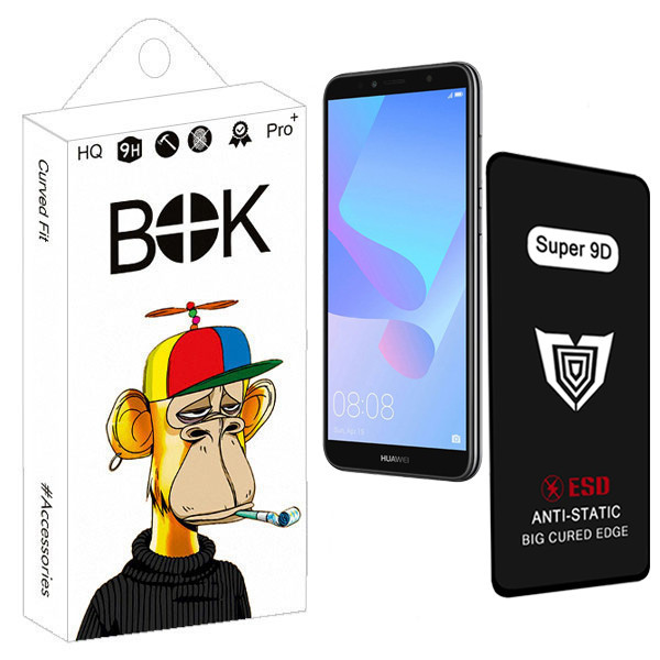 محافظ صفحه نمایش بوک مدل Super 9D مناسب برای گوشی موبایل هوآوی Honor 7A / Y6 2018