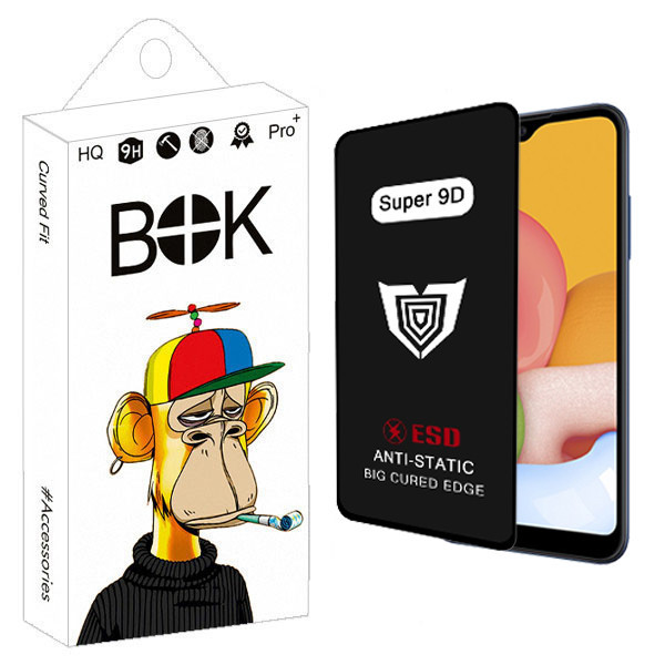 محافظ صفحه نمایش بوک مدل Super 9D مناسب برای گوشی موبایل سامسونگ Galaxy A01