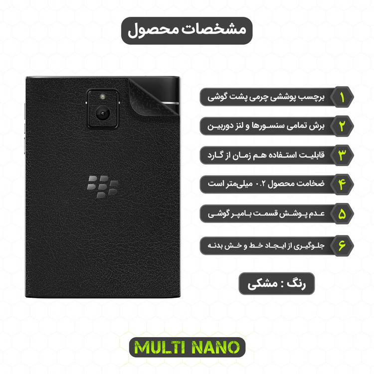 برچسب پوششی مولتی نانو مدل X-F1L مناسب برای گوشی موبایل بلک بری Q30