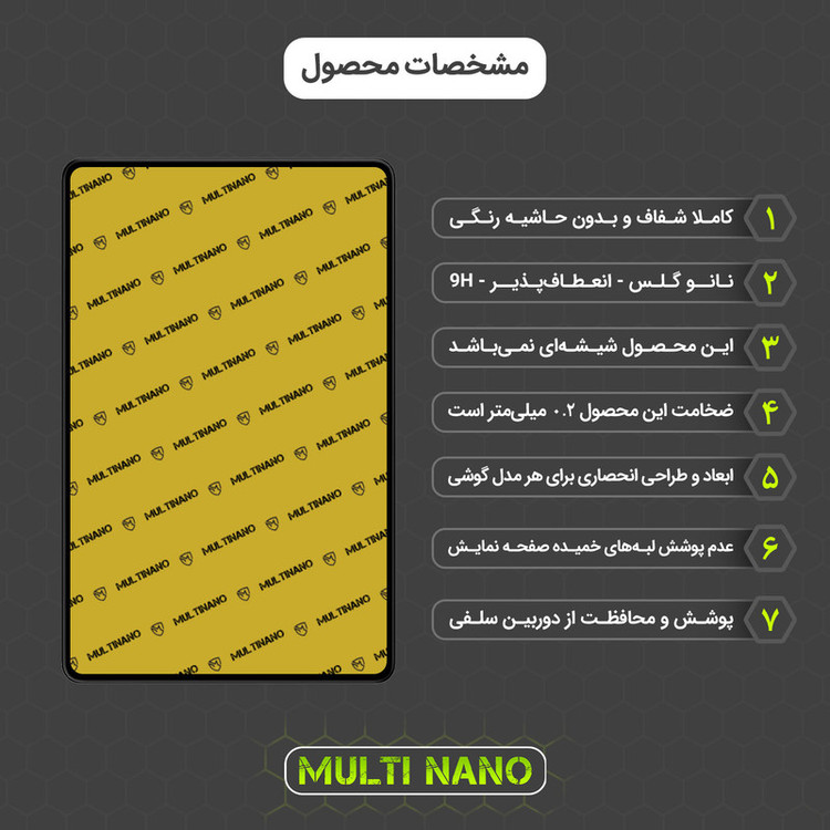 محافظ صفحه نمایش مولتی نانو مدل X-S2N مناسب برای تبلت نوکیا T21 بسته دو عددی