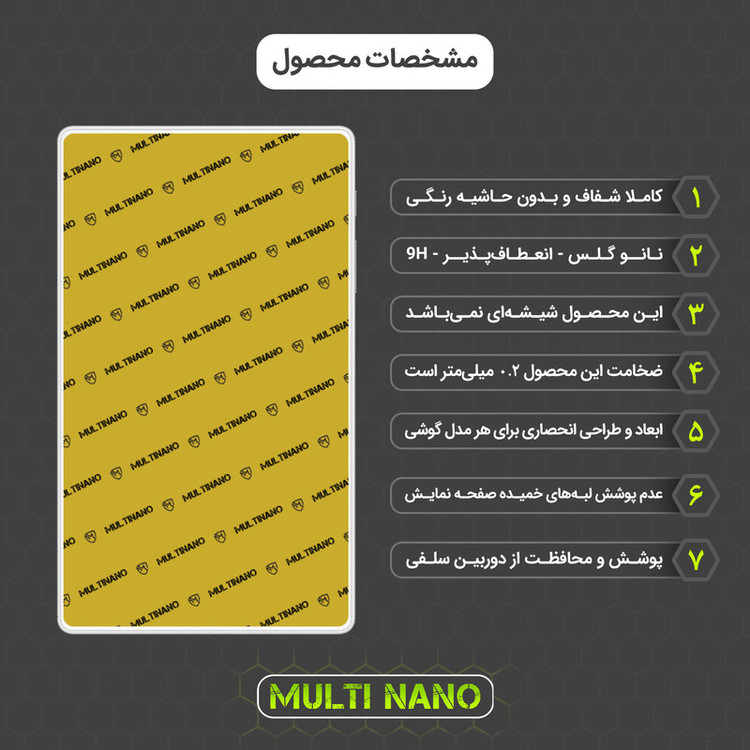 محافظ صفحه نمایش مولتی نانو مدل X-S1N مناسب برای تبلت سامسونگ Galaxy Tab A7 Lite / T220 / T225