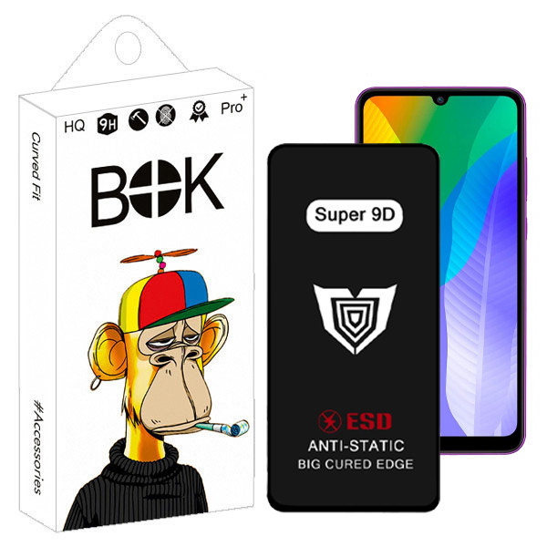 محافظ صفحه نمایش بوک مدل Super 9D Guard مناسب برای گوشی موبایل هوآوی y8p / y6p / sam f41