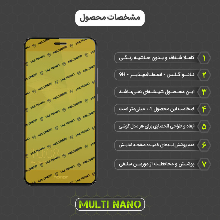 محافظ صفحه نمایش مولتی نانو مدل X-SFM مناسب برای گوشی موبایل آنر 5C به همراه برچسب پوششی