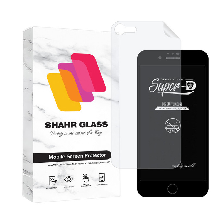 محافظ صفحه نمایش شهر گلس مدل SUPNABKSH مناسب برای گوشی موبایل اپل iPhone SE 2020 / SE 2022 به همراه محافظ پشت گوشی