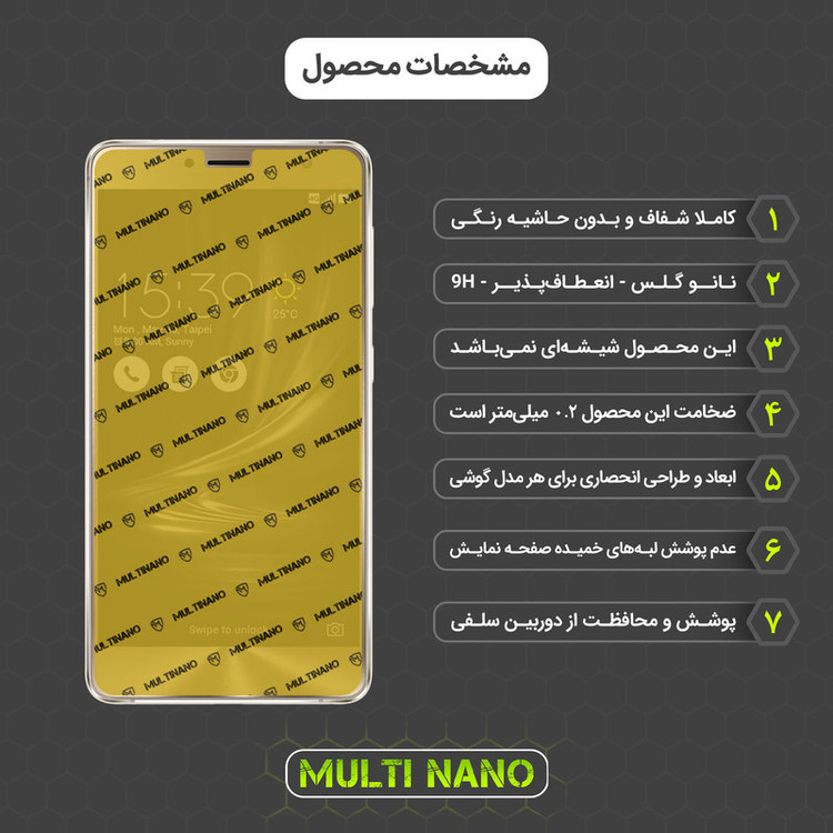 محافظ صفحه نمایش مولتی نانو مدل X-SFL مناسب برای گوشی موبایل ایسوس Zenfone 3 Deluxe 5.5 in / ZS550KL به همراه برچسب پوششی