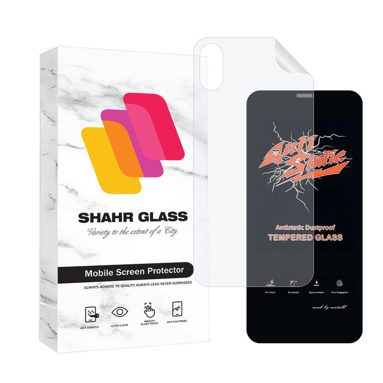 محافظ صفحه نمایش شهر گلس مدل ANTNABKSH مناسب برای گوشی موبایل اپل iPhone XS Max به همراه محافظ پشت گوشی