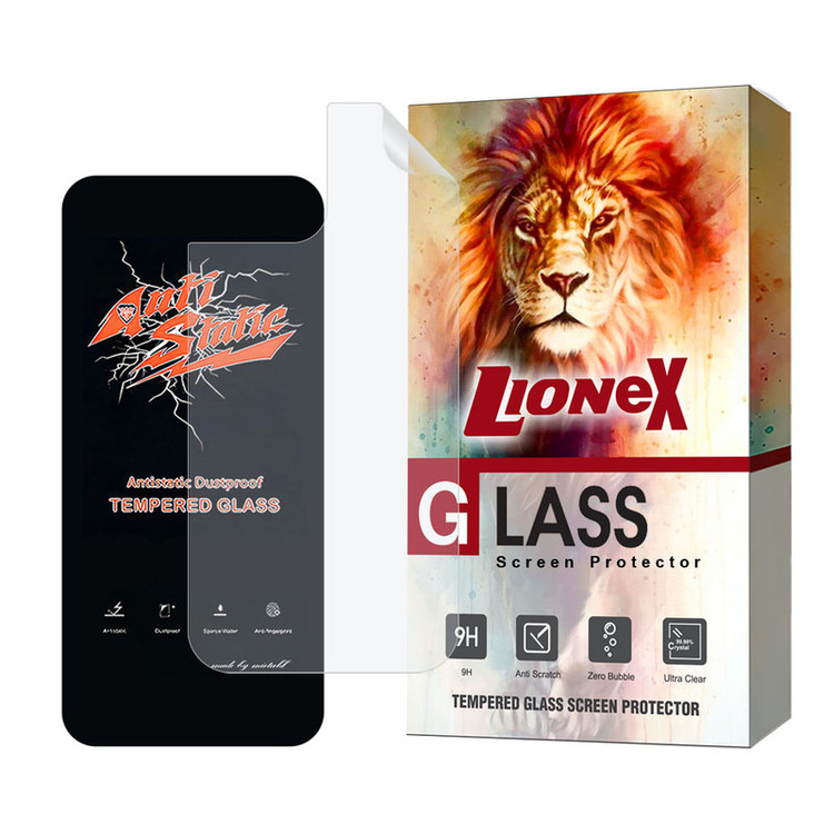 محافظ صفحه نمایش آنتی استاتیک لایونکس مدل ANTNABKLI مناسب برای گوشی موبایل اپل iPhone 15 به همراه محافظ پشت گوشی