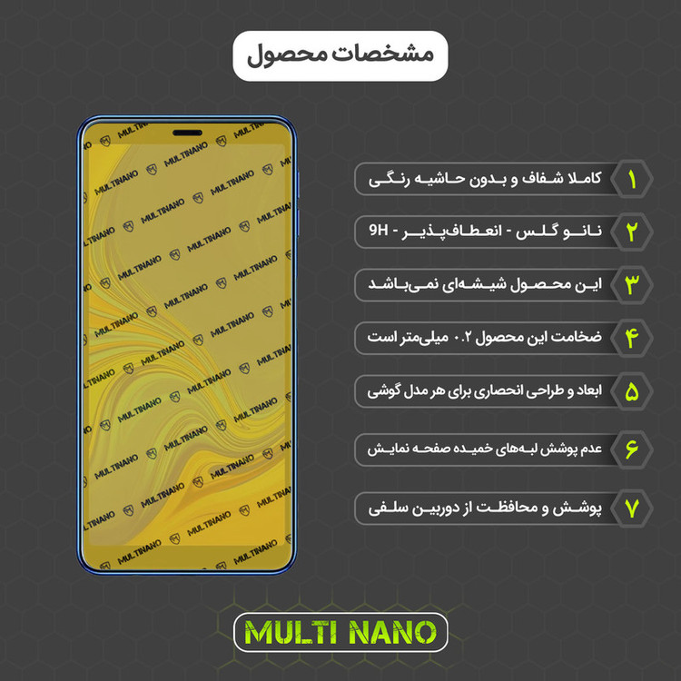 محافظ صفحه نمایش مولتی نانو مدل X-SFL مناسب برای گوشی موبایل سامسونگ Galaxy A7 2018 به همراه برچسب پوششی