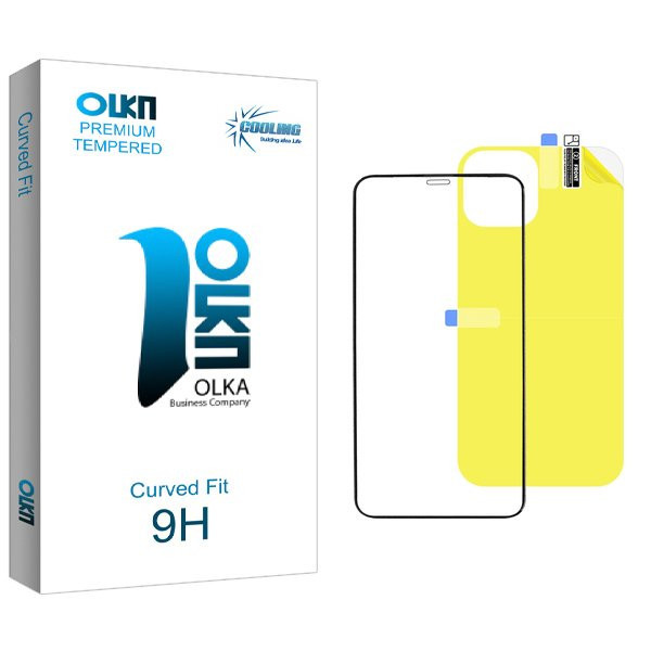 محافظ صفحه نمایش شیشه ای کولینگ مدل Olka مناسب برای گوشی موبایل اپل iPhone 11 Pro به همراه محافظ پشت گوشی