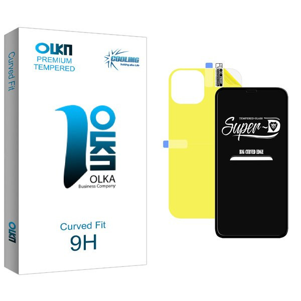محافظ صفحه نمایش کولینگ مدل Olka SuperD مناسب برای گوشی موبایل اپل iPhone 11 Pro به همراه محافظ پشت گوشی