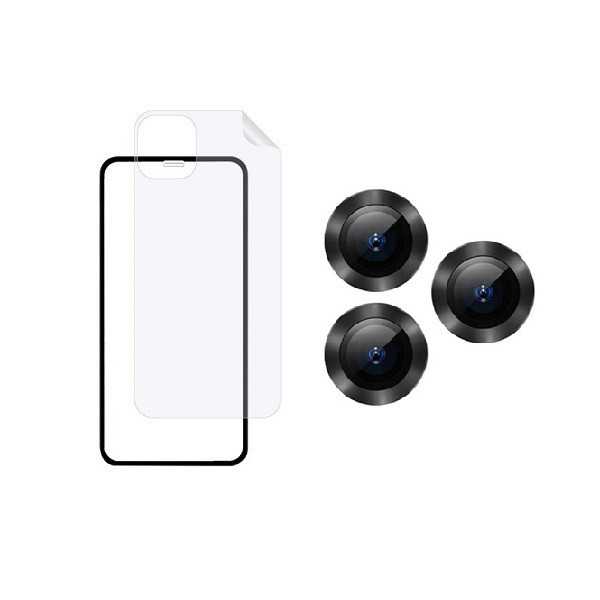 محافظ صفحه نمایش اسپایدر مدل 2FN مناسب برای گوشی موبایل اپل iPhone 13 pro max به همراه محافظ پشت گوشی و محافظ لنز دوربین