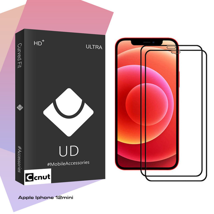 محافظ صفحه نمایش سرامیکی کوکونات مدل UD Black مناسب برای گوشی موبایل اپل Iphone 12mini بسته دو عددی