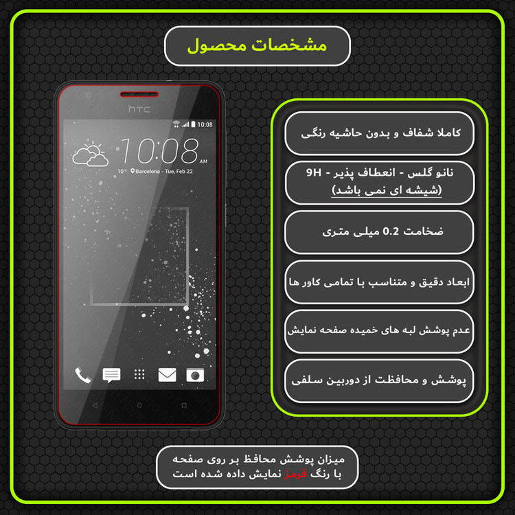 محافظ صفحه نمایش مولتی نانو مدل X-S2N مناسب برای گوشی موبایل اچ تی سی Desire 825 بسته دو عددی