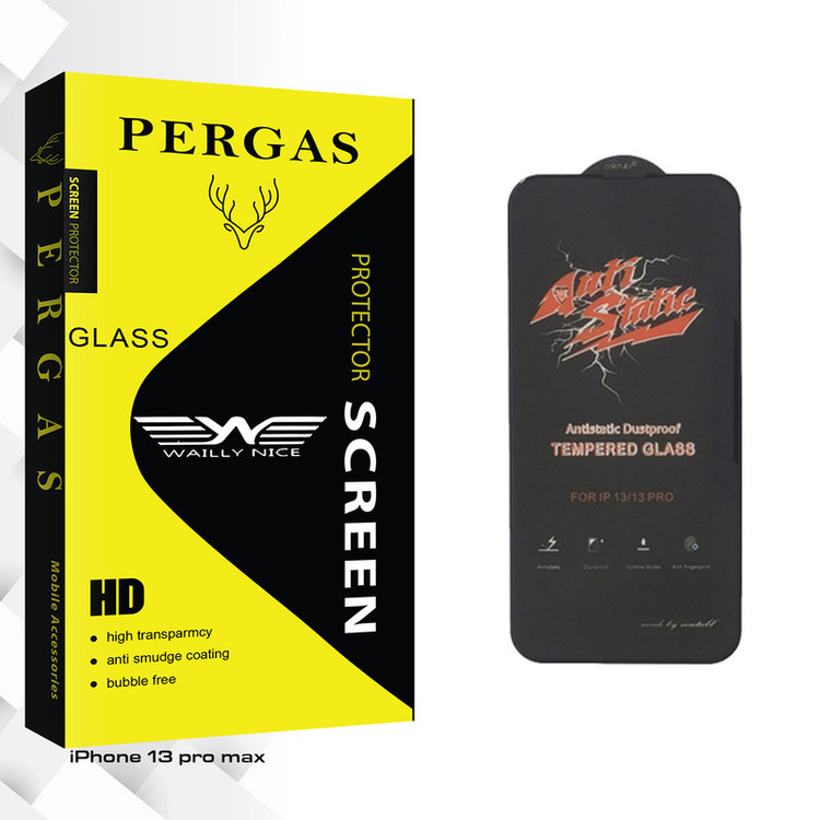 محافظ صفحه نمایش وایلی نایس مدل Pergas Glass ANTI-STATIC مناسب برای گوشی موبایل اپل iPhone 13 pro max