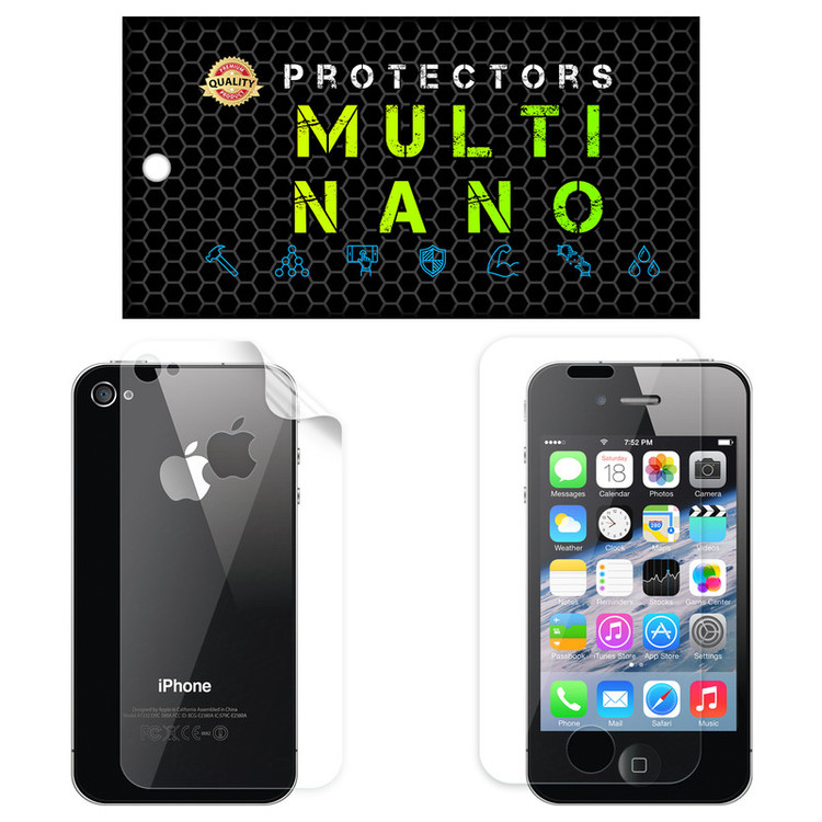 محافظ صفحه نمایش مولتی نانو مدل X-SFT مناسب برای گوشی موبایل اپل iPhone 4 به همراه محافظ پشت