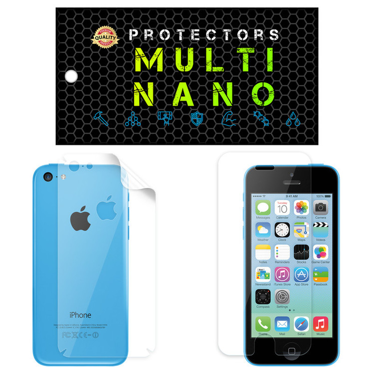محافظ صفحه نمایش مولتی نانو مدل X-SFT مناسب برای گوشی موبایل اپل iPhone 5C به همراه محافظ پشت