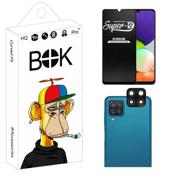 محافظ صفحه نمایش بوک مدل Clear SuperD مناسب برای گوشی موبایل سامسونگ Galaxy A22 4G به همراه محافظ لنز دوربین