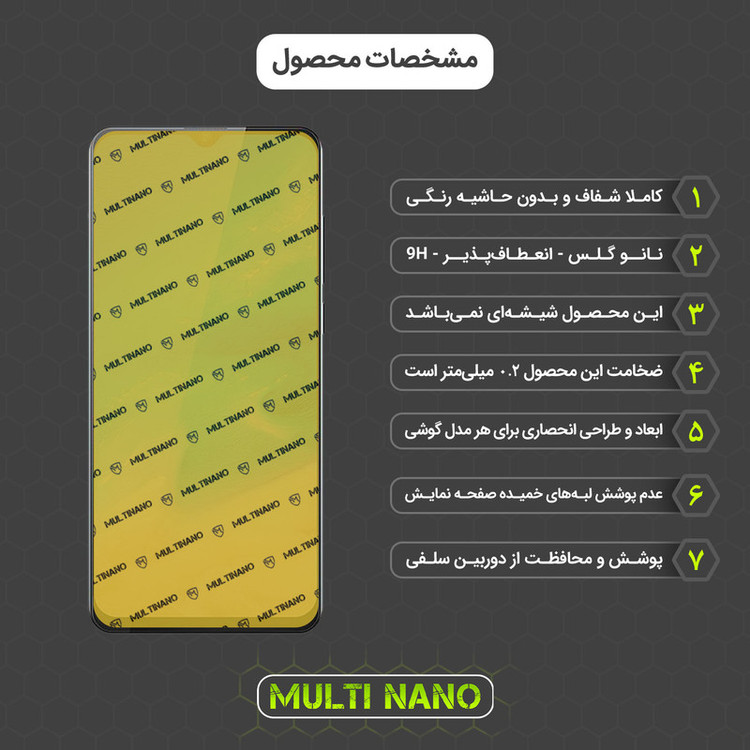 محافظ صفحه نمایش مولتی نانو مدل X-S1N مناسب برای گوشی موبایل کوبوت Note 20