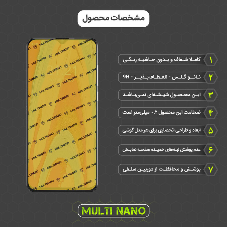 محافظ صفحه نمایش مولتی نانو مدل X-S1N مناسب برای گوشی موبایل کوبوت Note 20 Pro