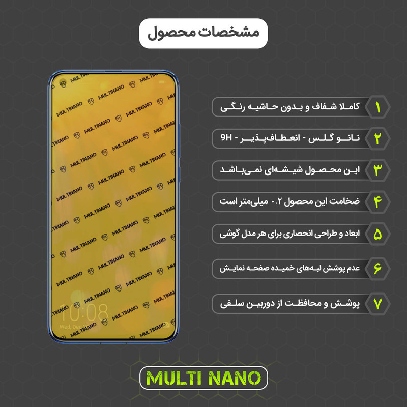 محافظ صفحه نمایش مولتی نانو مدل X-SFC مناسب برای گوشی موبایل آنر View 20 به همراه برچسب پوششی