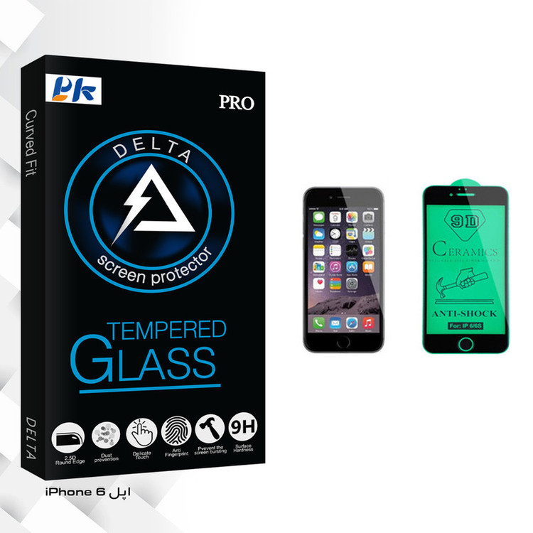 محافظ صفحه نمایش سرامیکی پی کی مدل Delta Glass مناسب برای گوشی موبایل اپل iPhone 6