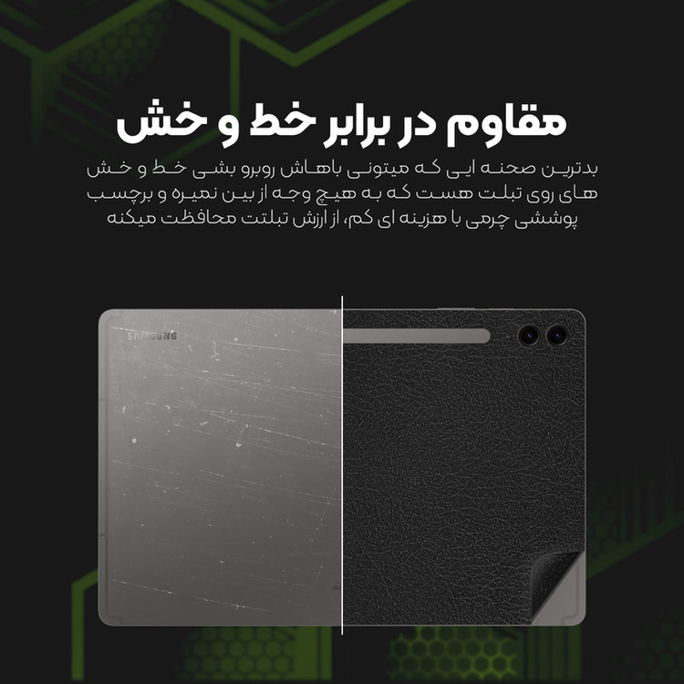 برچسب پوششی مولتی نانو طرح چرم مدل X-F1L مناسب برای تبلت سامسونگ Galaxy Tab S9 Plus