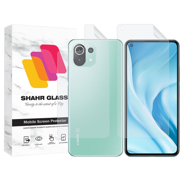 محافظ صفحه نمایش شهر گلس مدل MTNANFBSH مناسب برای گوشی موبایل شیائومی 11 Lite 5G NE به همراه محافظ پشت گوشی