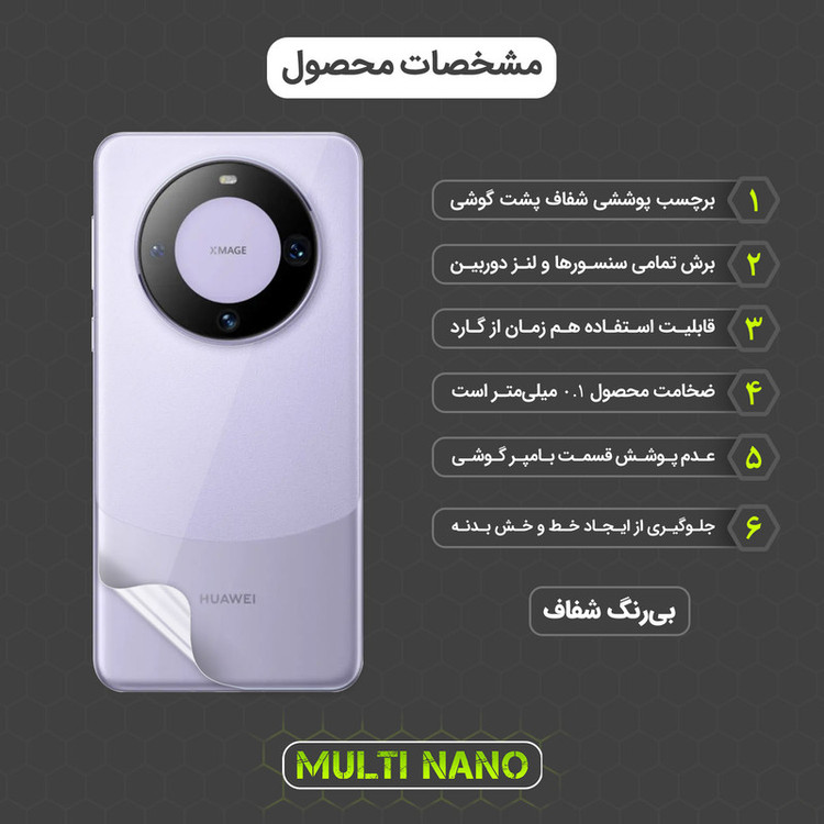 محافظ پشت گوشی مولتی نانو مدل X-F1T مناسب برای گوشی موبایل هواوی Mate 60 Pro Plus