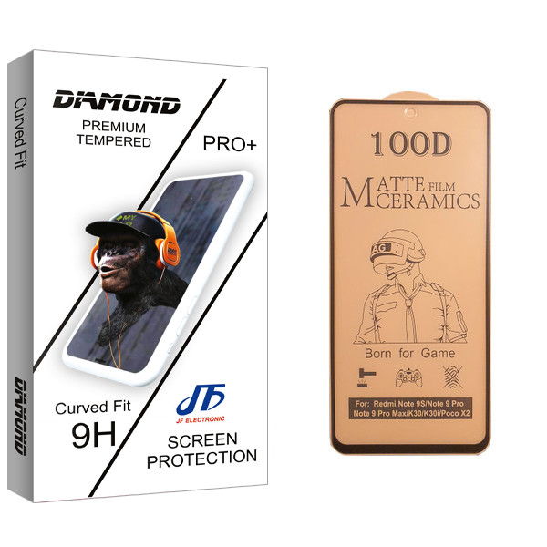 محافظ صفحه نمایش سرامیکی جی اف مدل Diamond glass مناسب برای گوشی موبایل شیائومی Redmi Note 9 Pro Max