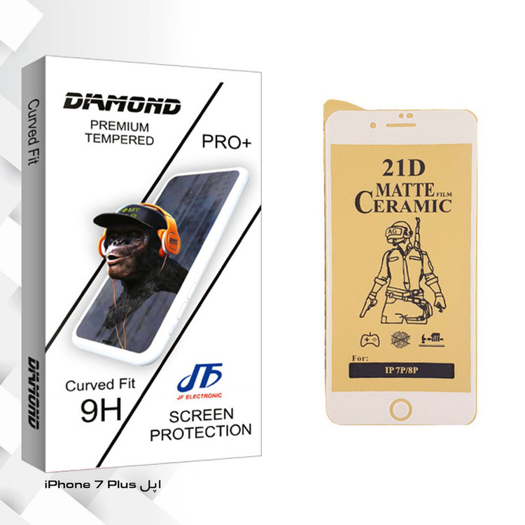 محافظ صفحه نمایش سرامیکی جی اف مدل Diamond glass مناسب برای گوشی موبایل اپل iPhone 7 Plus