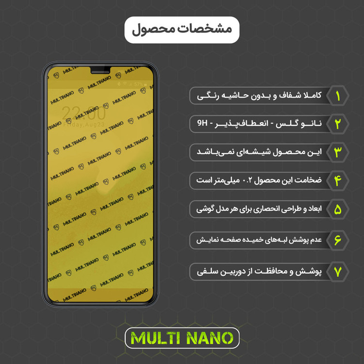 محافظ صفحه نمایش مولتی نانو مدل X-SFC مناسب برای گوشی موبایل جی ال ایکس General Luxe Arya Plus به همراه برچسب پوششی