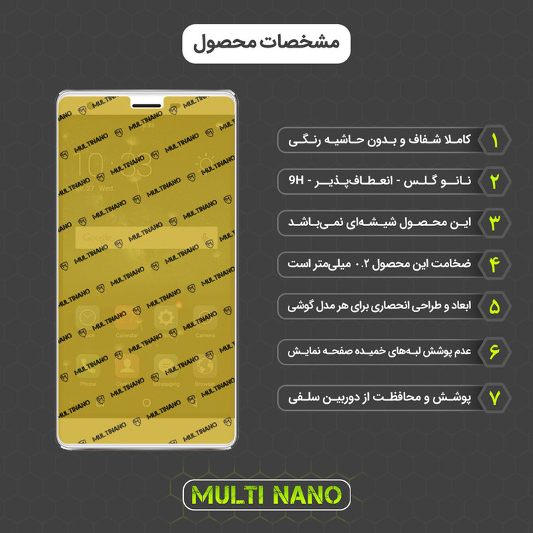 محافظ صفحه نمایش مولتی نانو مدل X-SFL مناسب برای گوشی موبایل جی ال ایکس Tana به همراه برچسب پوششی