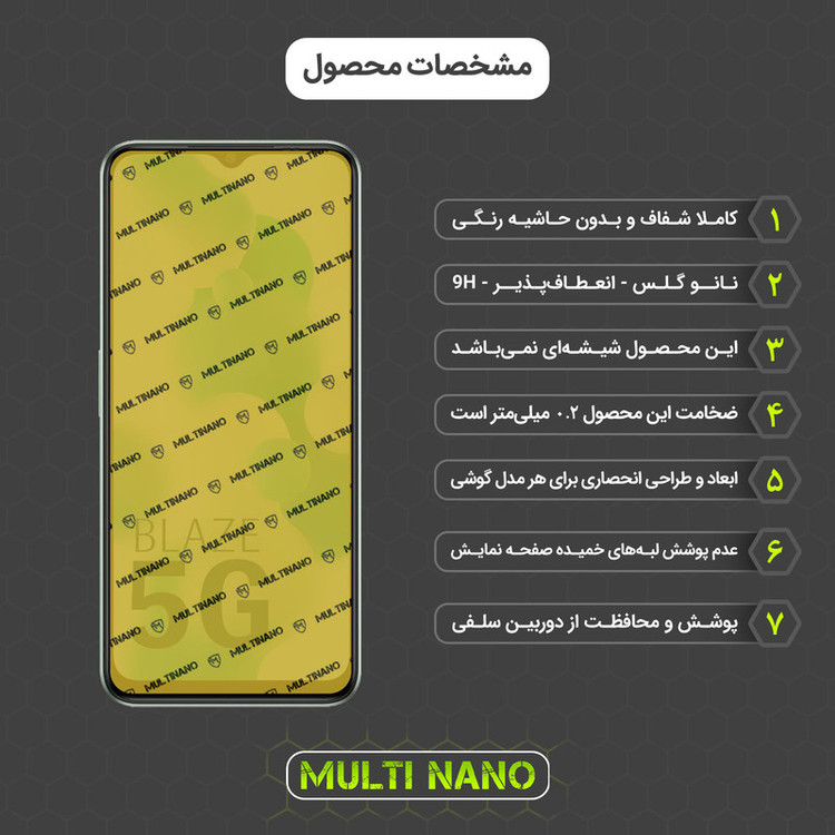 محافظ صفحه نمایش مولتی نانو مدل X-S3N مناسب برای گوشی موبایل لاوا Blaze 5G بسته سه عددی