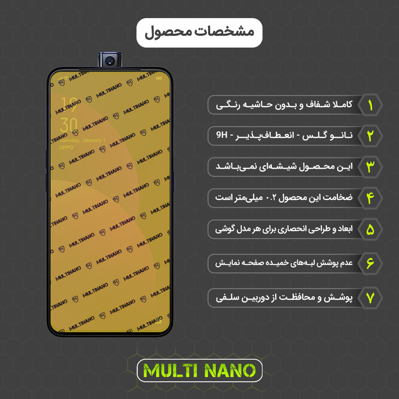 محافظ صفحه نمایش مولتی نانو مدل X-SFC مناسب برای گوشی موبایل اوپو F11 Pro به همراه برچسب پوششی