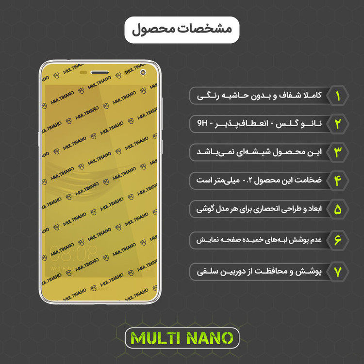 محافظ صفحه نمایش مولتی نانو مدل X-SFT مناسب برای گوشی موبایل هوآوی Y5 Prime 2017 به همراه محافظ پشت