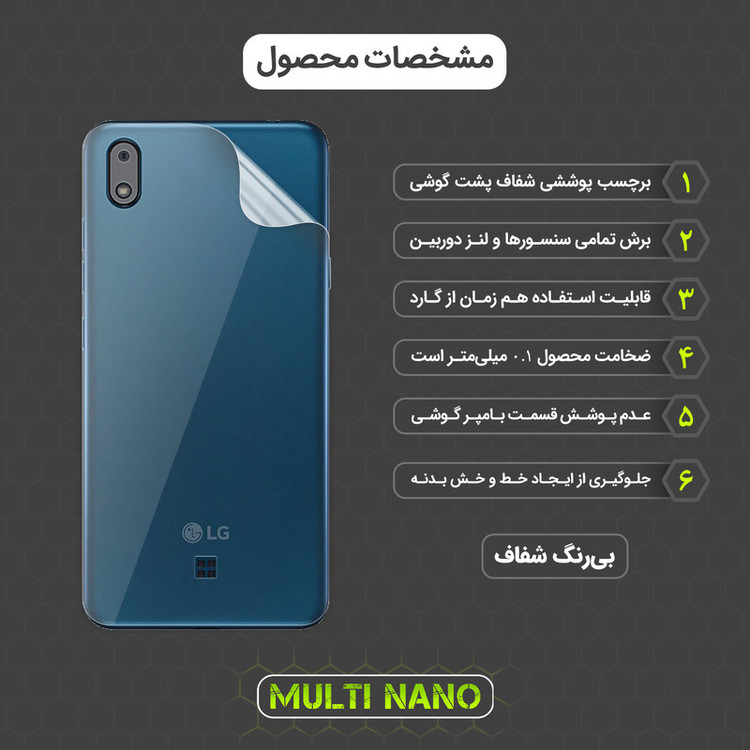 محافظ صفحه نمایش مولتی نانو مدل X-SFT مناسب برای گوشی موبایل ال جی K20 2019 به همراه محافظ پشت