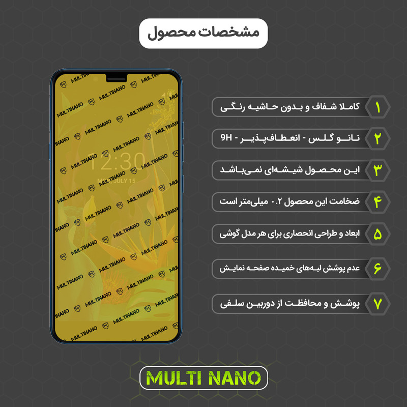 محافظ صفحه نمایش مولتی نانو مدل X-SFT مناسب برای گوشی موبایل ال جی K20 2019 به همراه محافظ پشت